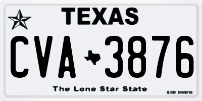 TX license plate CVA3876