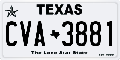 TX license plate CVA3881