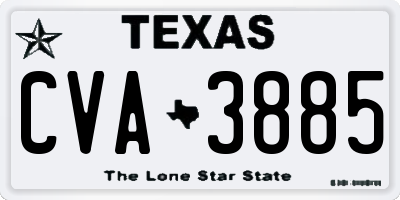 TX license plate CVA3885