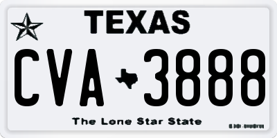 TX license plate CVA3888