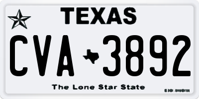TX license plate CVA3892