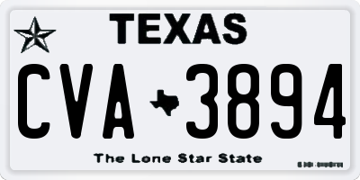 TX license plate CVA3894
