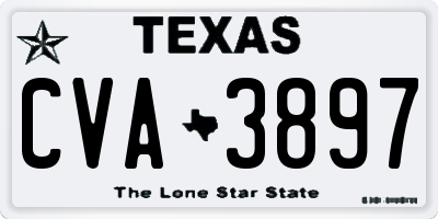 TX license plate CVA3897