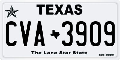 TX license plate CVA3909