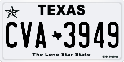 TX license plate CVA3949