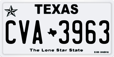 TX license plate CVA3963