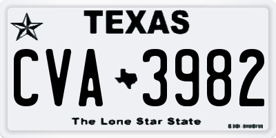 TX license plate CVA3982