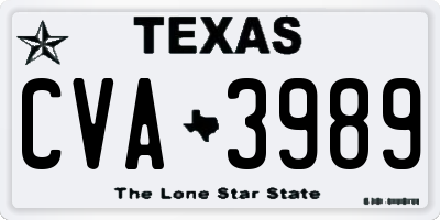 TX license plate CVA3989