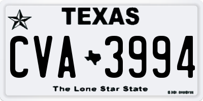 TX license plate CVA3994