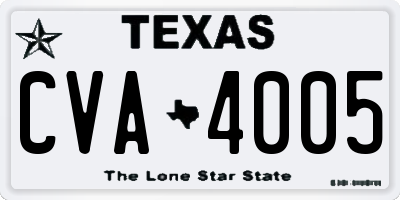 TX license plate CVA4005