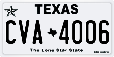 TX license plate CVA4006