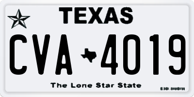 TX license plate CVA4019