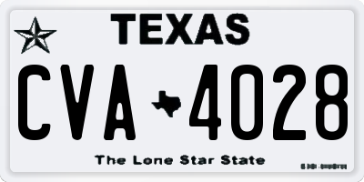 TX license plate CVA4028
