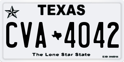 TX license plate CVA4042