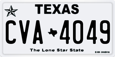 TX license plate CVA4049