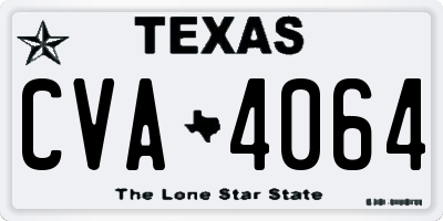 TX license plate CVA4064