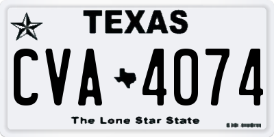 TX license plate CVA4074