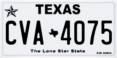 TX license plate CVA4075