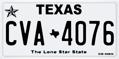 TX license plate CVA4076