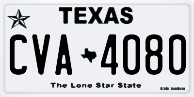 TX license plate CVA4080