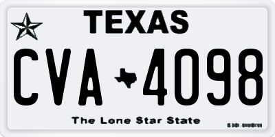 TX license plate CVA4098