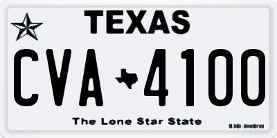 TX license plate CVA4100