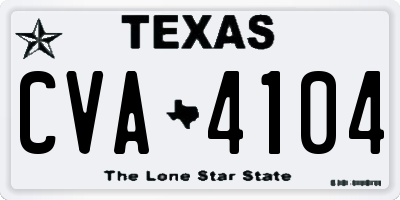 TX license plate CVA4104