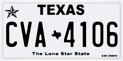 TX license plate CVA4106