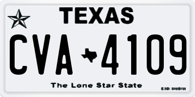 TX license plate CVA4109
