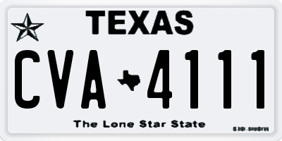 TX license plate CVA4111