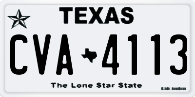 TX license plate CVA4113