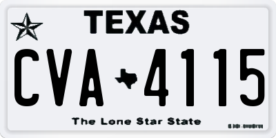 TX license plate CVA4115