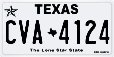 TX license plate CVA4124
