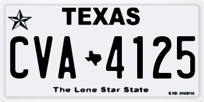 TX license plate CVA4125