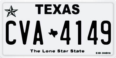 TX license plate CVA4149