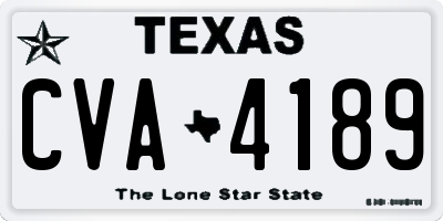 TX license plate CVA4189