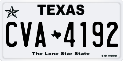 TX license plate CVA4192
