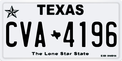 TX license plate CVA4196