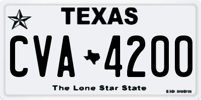 TX license plate CVA4200