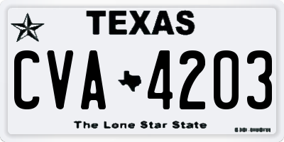 TX license plate CVA4203