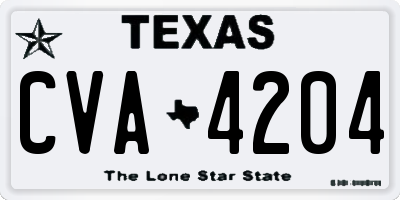 TX license plate CVA4204