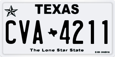 TX license plate CVA4211