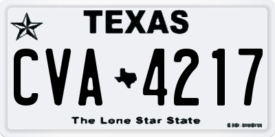 TX license plate CVA4217