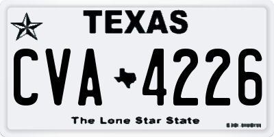 TX license plate CVA4226