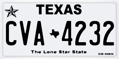 TX license plate CVA4232