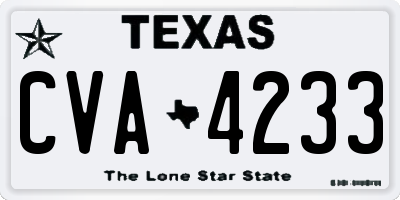 TX license plate CVA4233