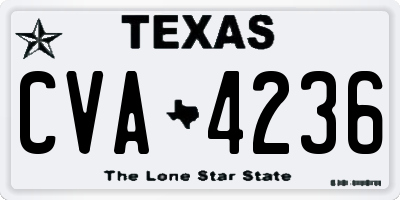 TX license plate CVA4236