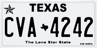 TX license plate CVA4242