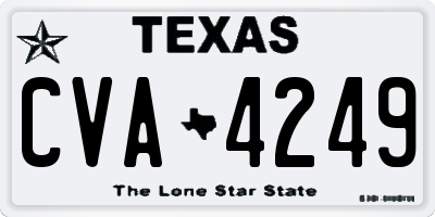 TX license plate CVA4249