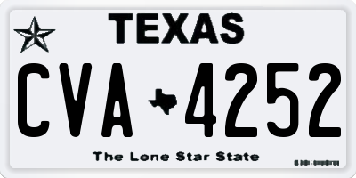 TX license plate CVA4252